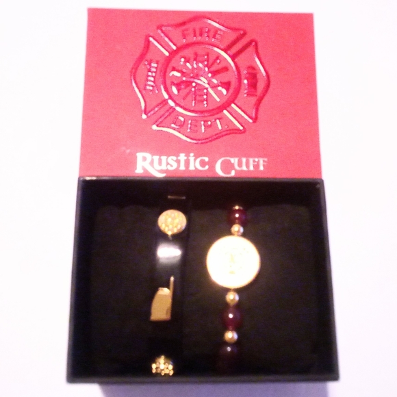Rustic Cuff Oklahoma Fire Department Bracelet Set NIB - Picture 2 of 3